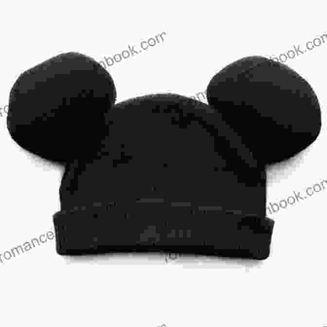 A White And Black Textured Beanie With Mickey Mouse Ears Prem And Newborn Textured Beanie Knitting Pattern Mickey