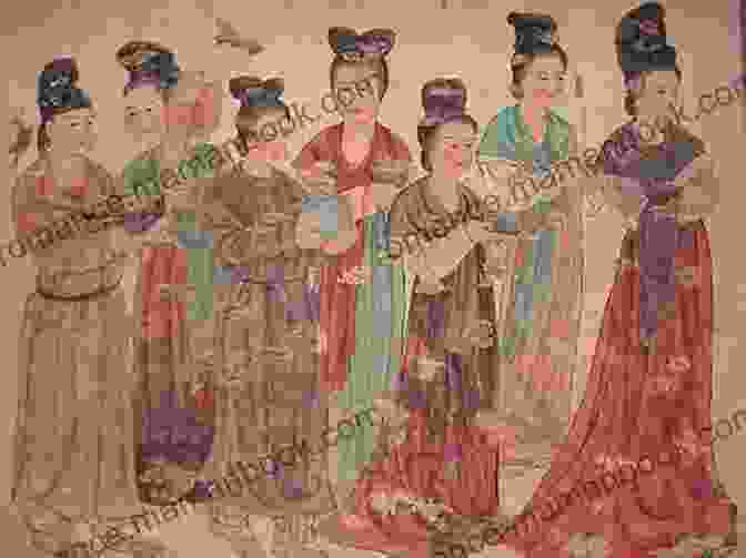 Painting Depicting The Tang Dynasty, China's Golden Age, Showcasing Vibrant Colors And Intricate Details Poems From China S Golden Age